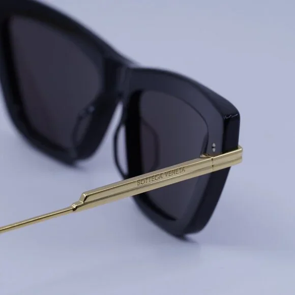 Bottega Veneta BV1241S 001 Sunglasses Black/Gold Cat Eye  display picture 3